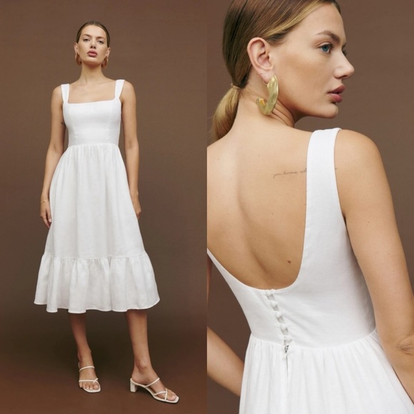 Reformation Dresses & Skirts - NWT Reformation Bucatini Linen midi dress in white